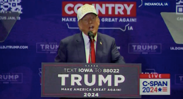 <p>Trump is heckled at Iowa rally </p>